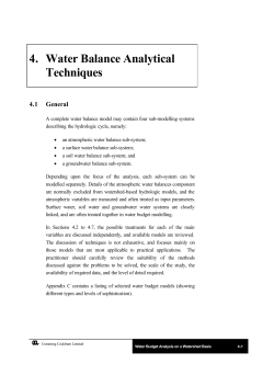 4. Water Balance Analytical Techniques