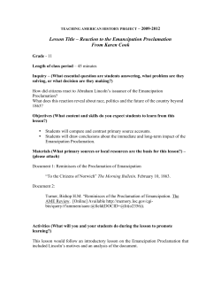 Reaction to the Emancipation Proclamation