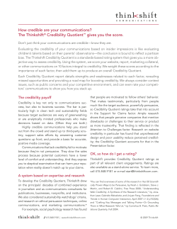 Credibility Quotient - Thinkshift Communications
