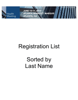 Registration List Sorted by Last Name