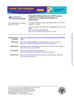 Enterocytes Tolerance to Lipopolysaccharide in Ubiquitin