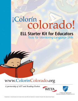 ELL Starter Kit for Educators - American Federation of Teachers