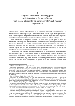 4 Linguistic variation in Ancient Egyptian