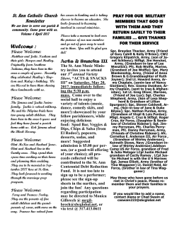 Newsletter - St. Ann Catholic Church