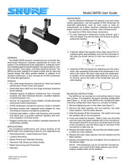 Shure SM7B Microphone User Guide English, French,German