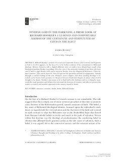 FINDING GOD IN THE DARKNESS: A FRESH LOOK AT RICHARD