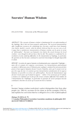 Socrates` Human Wisdom - Cambridge University Press