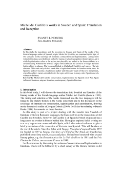 Michel del Castillo`s Works in Sweden and Spain: Translation and