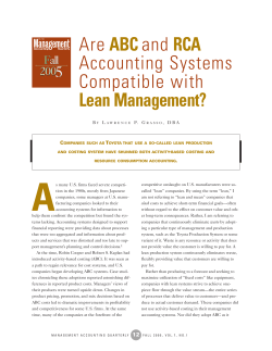 Are ABC and RCA Accounting Systems Compatible with Lean