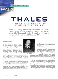 Thales is a leading international electronics and systems group