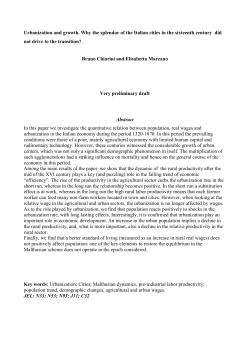 Urbanization and growth. Why the splendor of the Italian cities in the