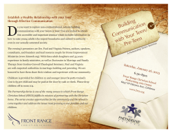 Building Communication with Your Teen/ Pre-Teen
