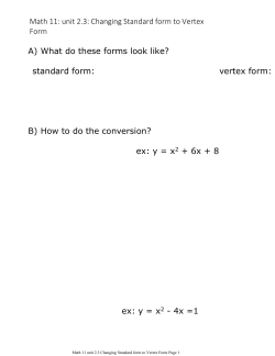 A) standard form: vertex form