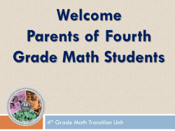 Grade 4 Parent Information Session Slideshow