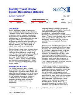 Stability Thresholds for Stream Restoration Materials