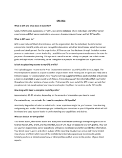 GPS FAQs What is GPS and what does it stand for? Goals
