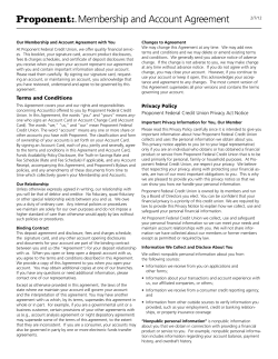 Membership and Account Agreement