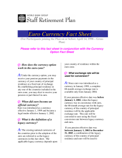 Euro Currency Fact Sheet