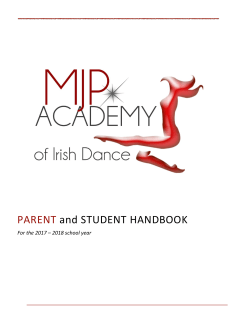 PARENT and STUDENT HANDBOOK - MJP Academy of Irish Dance