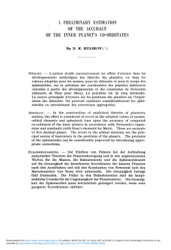 a preliminary estimation of the accuracy of the inner planet`s co