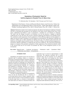 Simulation of Mechanistic Model for Soil Development in Masuleh