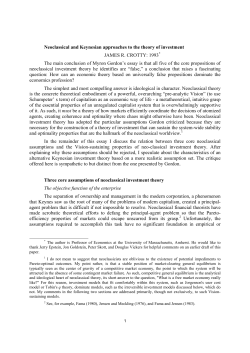 Neoclassical and Keynesian approaches to the theory of investment