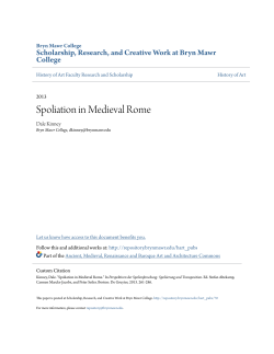 Spoliation in Medieval Rome - Bryn Mawr`s Repository for Scholarship.