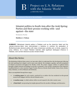 Islamist politics in South Asia after the Arab Spring