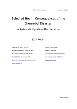 Selected Health Consequences of the Chernobyl Disaster: