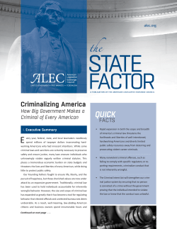 Criminalizing America - American Legislative Exchange Council