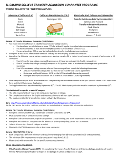 el camino college transfer admission guarantee programs