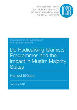 De-Radicalising Islamists - International Centre for the Study of
