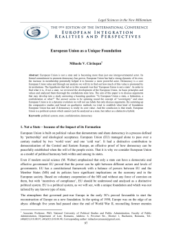 European Union as a Unique Foundation