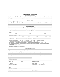 1 Application for Appointment - Shenandoah County Sheriff`s Office