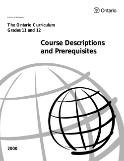 Course Descriptions - www.edu.gov.on.ca.