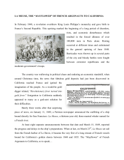 LA MEUSE, THE &ldquo;MAYFLOWER&rdquo; OF FRENCH ARGONAUTS TO