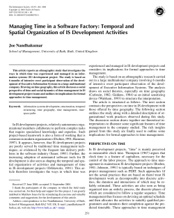 Managing Time in a Software Factory: Temporal and Spatial