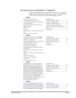 the dale-chall readability samples