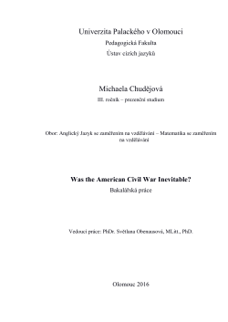 Univerzita Palack&eacute;ho v Olomouci Michaela Chudějov&aacute;