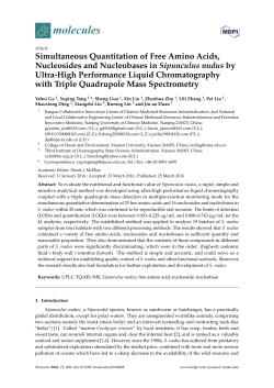 Simultaneous Quantitation of Free Amino Acids, Nucleosides and
