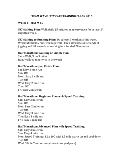 TEAM WAVE CITY CARE TRAINING PLANS 2015