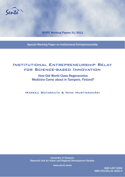 Institutional Entrepreneurship Relay for Science-based