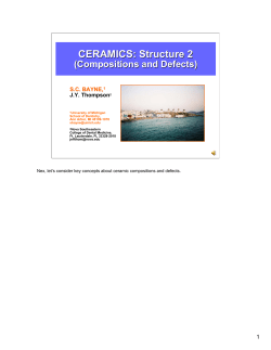 CERAMICS: Structure 2 (Compositions and Defects)