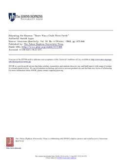 Educating the Kosmos: "There Was a Child Went Forth" Author(s