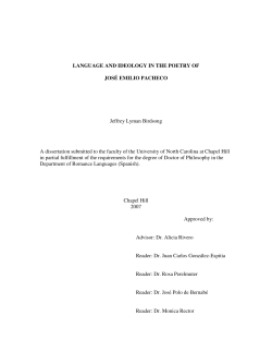 LANGUAGE AND IDEOLOGY IN THE POETRY OF JOS&Eacute; EMILIO
