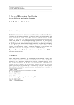 A Survey of Hierarchical Classification Across Different Application