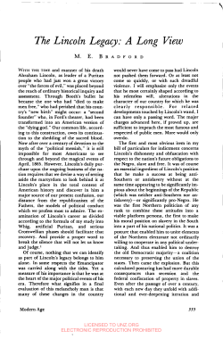 The Lincoln Legacy: A Long View - Intercollegiate Studies Institute