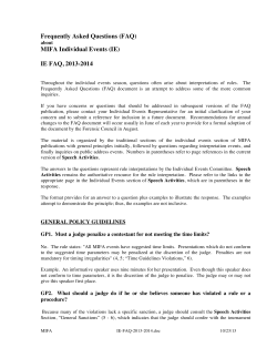 IE FAQs - The Michigan Interscholastic Forensics Association