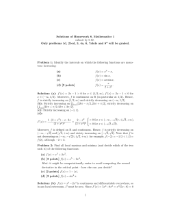 Solutions of Homework 8, Mathematics 1 submit by 5.12. Only