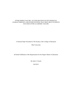 overcoming failure: an exploration of psychosocial